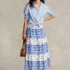 Blue Women’s Ralph Lauren Floral-stripe Tiered Cotton Skirts Blue Women’s Ralph Lauren Floral-stripe Tiered Cotton Skirts