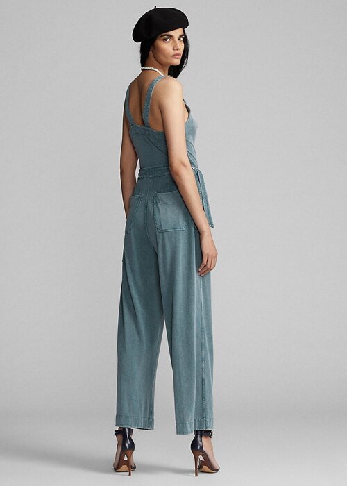 Blue Women’s Ralph Lauren Garment-Dyed Jersey Jumpsuit Dress Blue Women’s Ralph Lauren Garment-Dyed Jersey Jumpsuit Dress