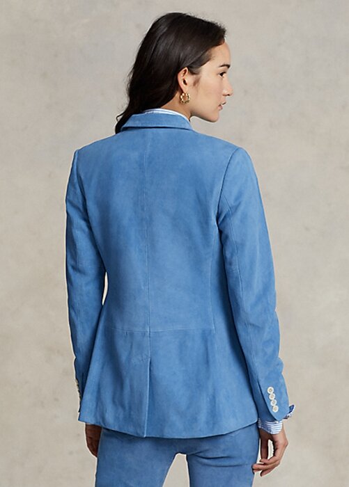 Blue Women’s Ralph Lauren Lambskin Suede Blazers Blue Women’s Ralph Lauren Lambskin Suede Blazers