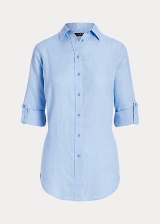 Blue Women’s Ralph Lauren Linen Shirts Blue Women’s Ralph Lauren Linen Shirts