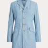 Blue Women’s Ralph Lauren Long Chambray Cotton Blazers