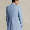 Blue Women’s Ralph Lauren Long Chambray Cotton Blazers