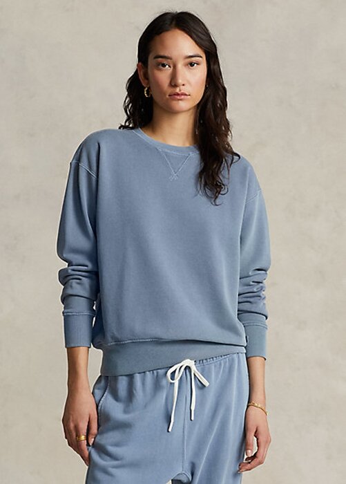 Blue Women’s Ralph Lauren Organic Cotton Crewneck Sweatshirts Blue Women’s Ralph Lauren Organic Cotton Crewneck Sweatshirts