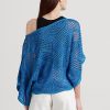 Blue Women’s Ralph Lauren Oversize Cotton-Blend Mesh Sweaters