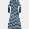 Blue Women’s Ralph Lauren Plaid Cotton Voile Wrap Dress Blue Women’s Ralph Lauren Plaid Cotton Voile Wrap Dress