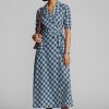 Blue Women’s Ralph Lauren Plaid Cotton Voile Wrap Dress Blue Women’s Ralph Lauren Plaid Cotton Voile Wrap Dress