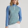 Blue Women’s Ralph Lauren Print Jersey Quarter-Zip Sweatshirts Blue Women’s Ralph Lauren Print Jersey Quarter-Zip Sweatshirts