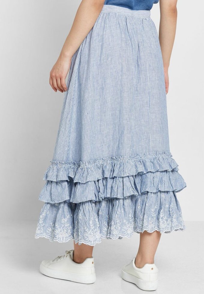 Blue Women’s Ralph Lauren Ruffle High Waist Skirts Blue Women’s Ralph Lauren Ruffle High Waist Skirts