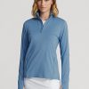 Blue Women’s Ralph Lauren Stretch Jersey Quarter-Zip Sweatshirts