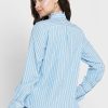 Blue Women’s Ralph Lauren Striped Ruffle Detail Shirts
