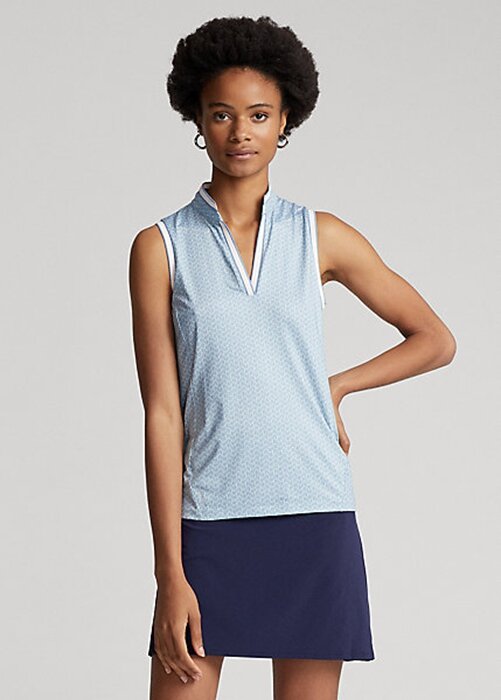 Blue Women’s Ralph Lauren Tailored Fit Sleeveless Piqué Shirts Blue Women’s Ralph Lauren Tailored Fit Sleeveless Piqué Shirts