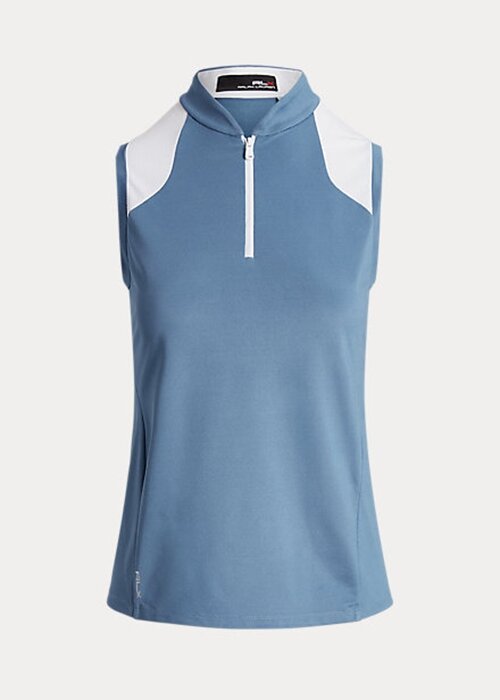 Blue Women’s Ralph Lauren Tailored Fit Sleeveless Piqué Shirts Blue Women’s Ralph Lauren Tailored Fit Sleeveless Piqué Shirts