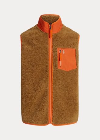 Brown Men’s Ralph Lauren Bonded Pile Fleece Vest