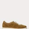 Brown Men’s Ralph Lauren Court Suede Low-Top Sneakers