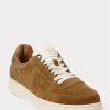 Brown Men’s Ralph Lauren Court Suede Low-Top Sneakers