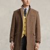Brown Men’s Ralph Lauren Lightweight Wool Herringbone Topcoat Coats