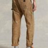 Brown Men’s Ralph Lauren Relaxed Fit Distressed Canvas  Pants