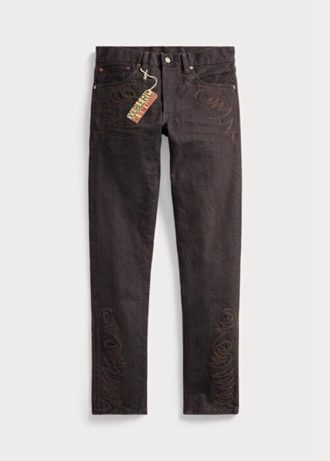 Brown Men’s Ralph Lauren Slim Narrow Fit Black Resin Rinse Jeans