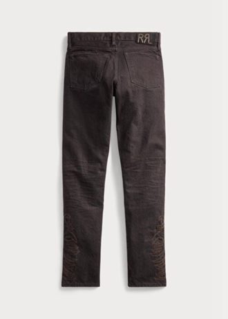 Brown Men’s Ralph Lauren Slim Narrow Fit Black Resin Rinse Jeans