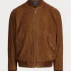Brown Men’s Ralph Lauren Suede Bomber Jackets Brown Men’s Ralph Lauren Suede Bomber Jackets