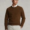 Brown Men’s Ralph Lauren Suede-patch Wool Crewneck Jumper  Sweaters