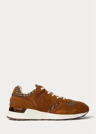 Brown Men’s Ralph Lauren Trackster 200 Harris Tweed® Sneakers