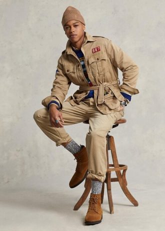 Brown Men’s Ralph Lauren Twill Belted Jackets