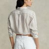 Brown / White Women’s Ralph Lauren Relaxed Fit Striped Linen Shirts Brown / White Women’s Ralph Lauren Relaxed Fit Striped Linen Shirts