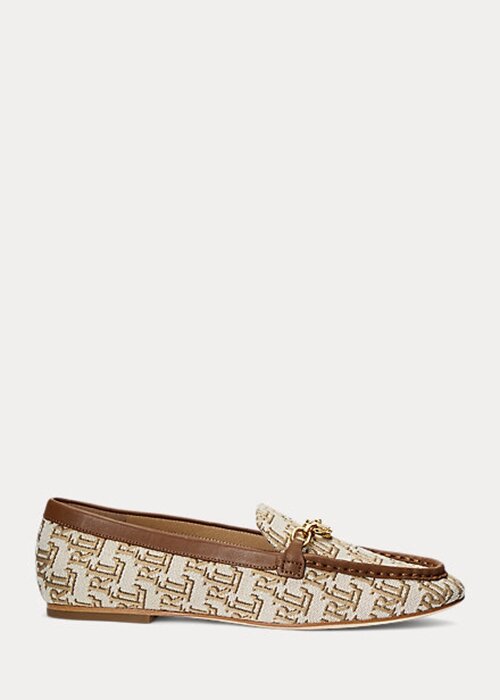 Brown Women’s Ralph Lauren Averi II Monogram Jacquard Loafers Brown Women’s Ralph Lauren Averi II Monogram Jacquard Loafers