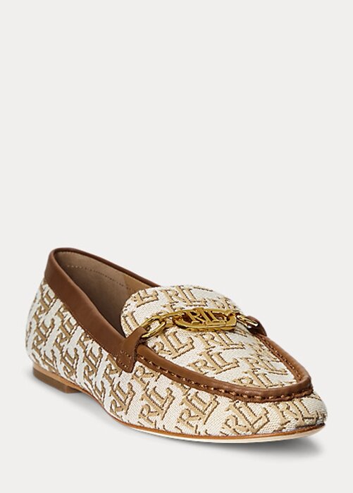 Brown Women’s Ralph Lauren Averi II Monogram Jacquard Loafers Brown Women’s Ralph Lauren Averi II Monogram Jacquard Loafers