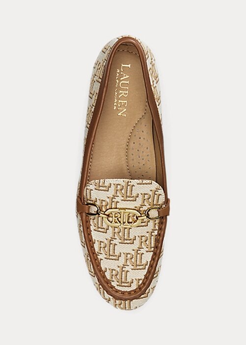 Brown Women’s Ralph Lauren Averi II Monogram Jacquard Loafers Brown Women’s Ralph Lauren Averi II Monogram Jacquard Loafers