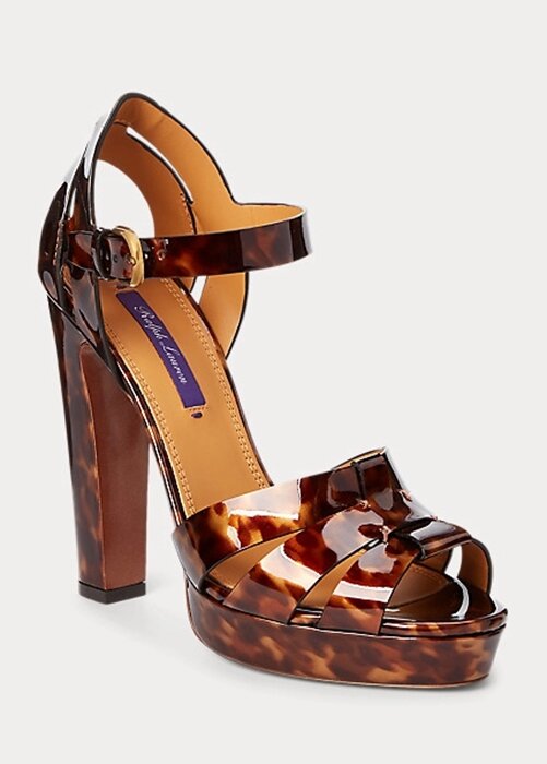 Brown Women’s Ralph Lauren Callahan Patent Calfskin Sandals Brown Women’s Ralph Lauren Callahan Patent Calfskin Sandals