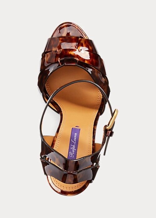 Brown Women’s Ralph Lauren Callahan Patent Calfskin Sandals Brown Women’s Ralph Lauren Callahan Patent Calfskin Sandals