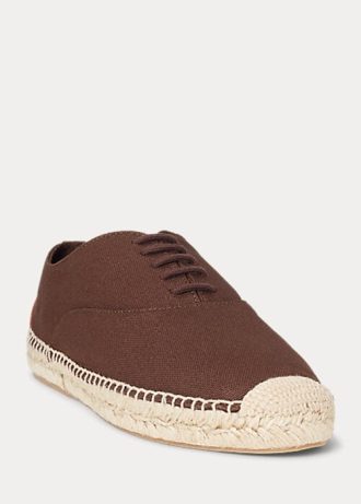 Brown Women’s Ralph Lauren Canvas Lace-Up Espadrille