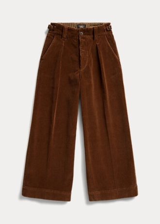 Brown Women’s Ralph Lauren Cropped Corduroy Wide-Leg Pants