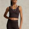 Brown Women’s Ralph Lauren Cropped Sueded Jersey  Tanks