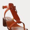 Brown Women’s Ralph Lauren Dyllon Burnished Calfskin Sandals