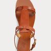 Brown Women’s Ralph Lauren Dyllon Burnished Calfskin Sandals