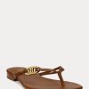 Brown Women’s Ralph Lauren Emalia Nappa Leather Flip Flops