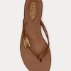 Brown Women’s Ralph Lauren Emalia Nappa Leather Flip Flops