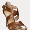 Brown Women’s Ralph Lauren Gisella Burnished Leather Heels