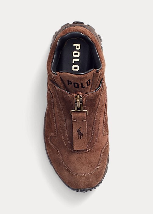 Brown Women’s Ralph Lauren Grayson Calf-Suede Zip Sneakers Brown Women’s Ralph Lauren Grayson Calf-Suede Zip Sneakers