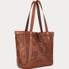 Brown Women’s Ralph Lauren Hand-Tooled Leather Tote Bags Brown Women’s Ralph Lauren Hand-Tooled Leather Tote Bags