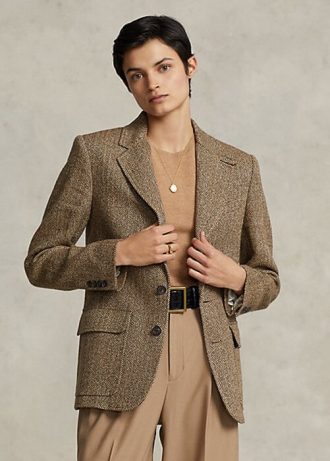 Brown Women’s Ralph Lauren Herringbone Linen-Blend Blazers