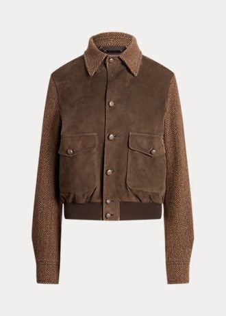 Brown Women’s Ralph Lauren Hugh Lamb-Suede & Herringbone Jackets
