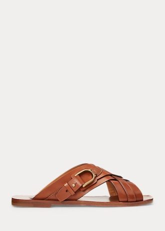Brown Women’s Ralph Lauren Jacie Calfskin Stirrup Sandals