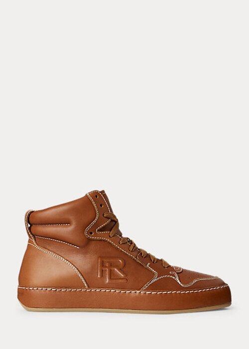 Brown Women’s Ralph Lauren Jaemyn Calfskin High-Top Sneakers Brown Women’s Ralph Lauren Jaemyn Calfskin High-Top Sneakers