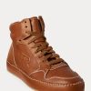 Brown Women’s Ralph Lauren Jaemyn Calfskin High-Top Sneakers Brown Women’s Ralph Lauren Jaemyn Calfskin High-Top Sneakers