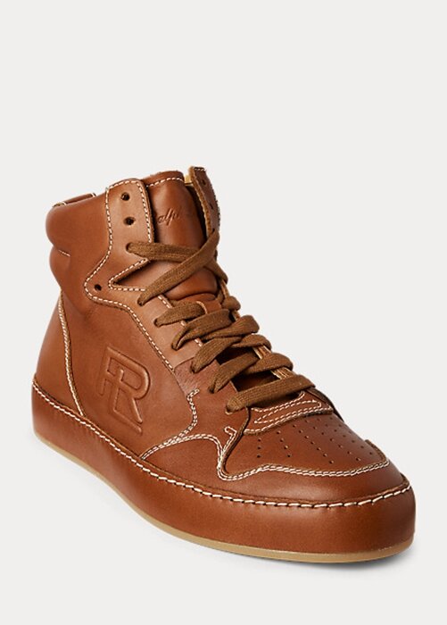 Brown Women’s Ralph Lauren Jaemyn Calfskin High-Top Sneakers Brown Women’s Ralph Lauren Jaemyn Calfskin High-Top Sneakers