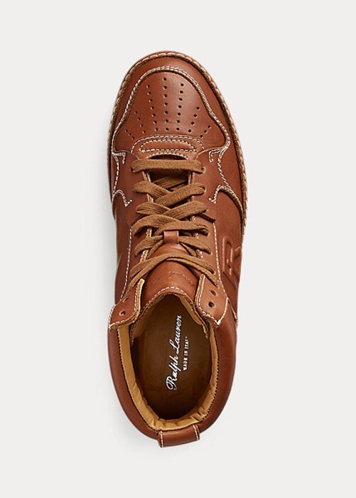 Brown Women’s Ralph Lauren Jaemyn Calfskin High-Top Sneakers Brown Women’s Ralph Lauren Jaemyn Calfskin High-Top Sneakers